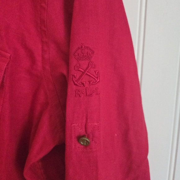 Ralph Lauren Red Linen Shirt - Picture 3 of 10